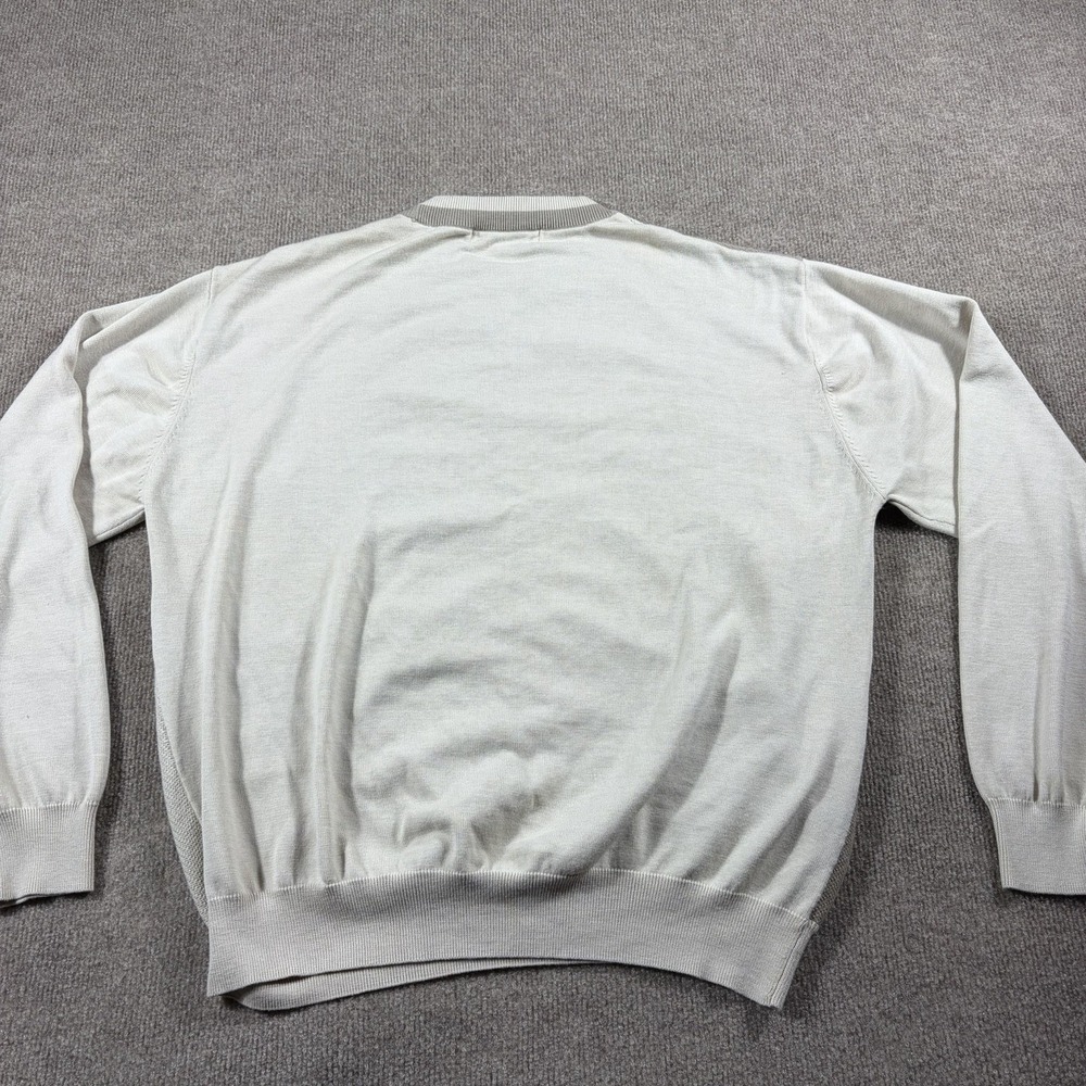 Pronto Uomo Mens 70%Silk Sweater XXLBeige Pullover Lightweight Long Sleeve Crew - Picture 4 of 6